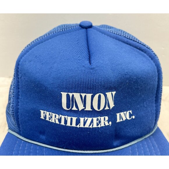 Union Fertilizer Inc Snapback Hat Blue Baseball Cap Capital Mesh Back - Picture 10 of 11